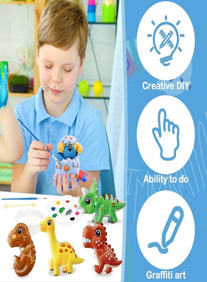 LeafLoom Toys DIY Mould & Paint Craft Kit - Dinosaurs,Kids for 5 Years,Plaster Figurine Set with Pigments, Palette & Mold, Painting Art & Craft Set -Gift Toys for 3-8 Year Old Boys & Girls || Multicolour Dinosaurs - Image 2